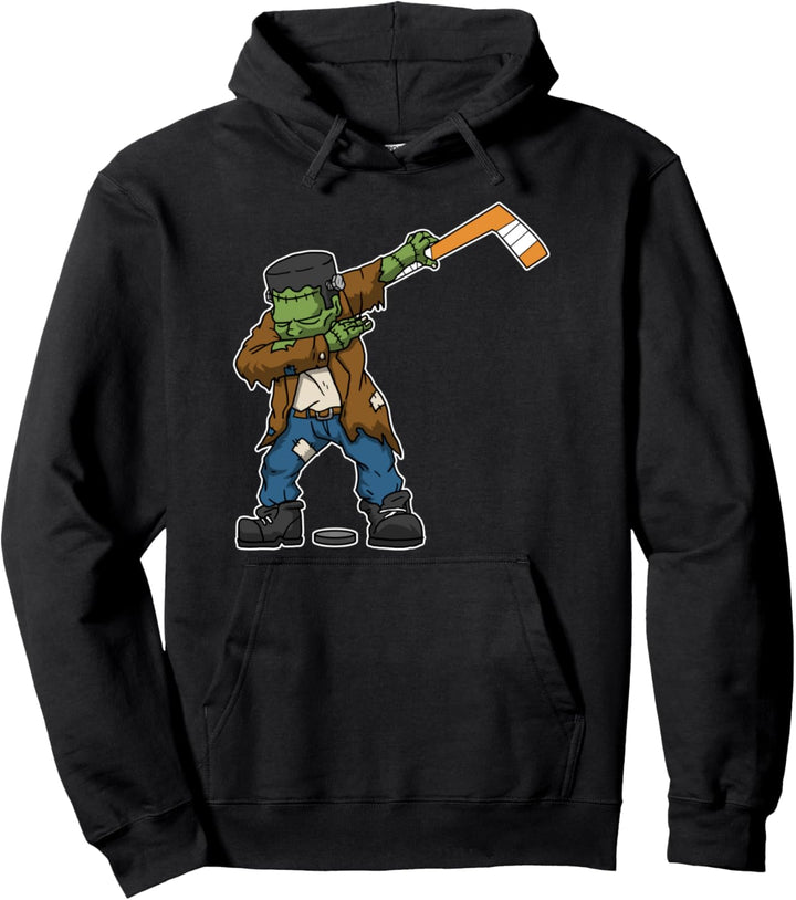 Dabbing Frankenstein Eishockey Lustiges Halloween Kostüm Pullover Hoodie