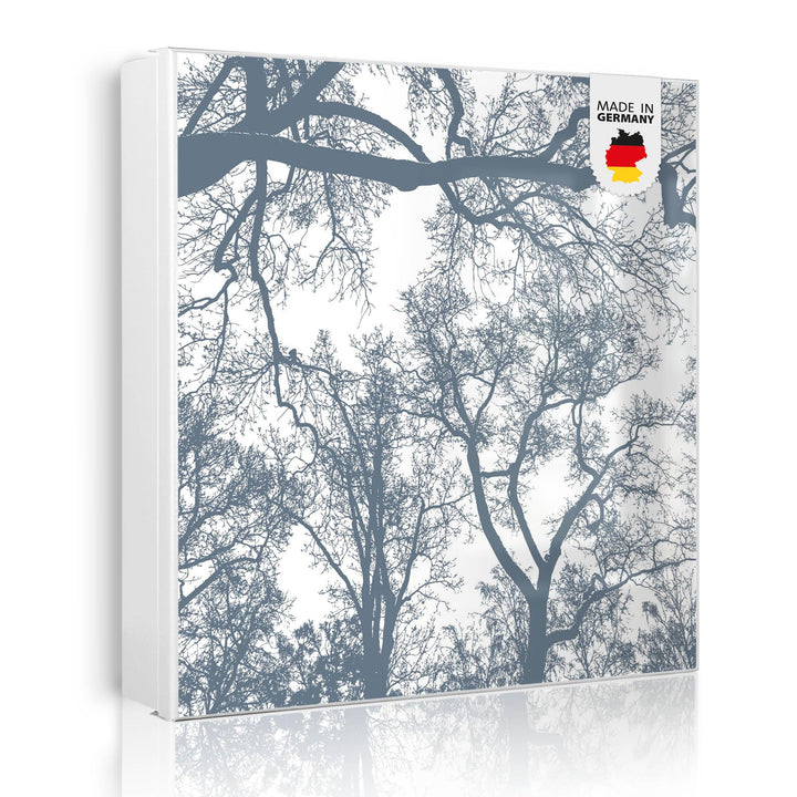 banjado® Grosser Schlüsselkasten Glas/Schlüsselbox 30cm x 30cm mit 50 Haken - Motiv Zwischen Bäumen