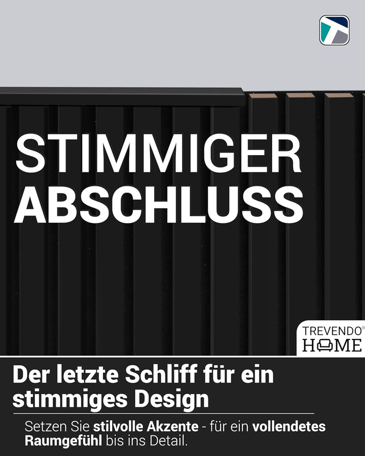 Einfassprofil für Akustikpaneele - 14×24x 2500 mm (1 Leiste, Schwarz matt) - MDF-Profil für saubere