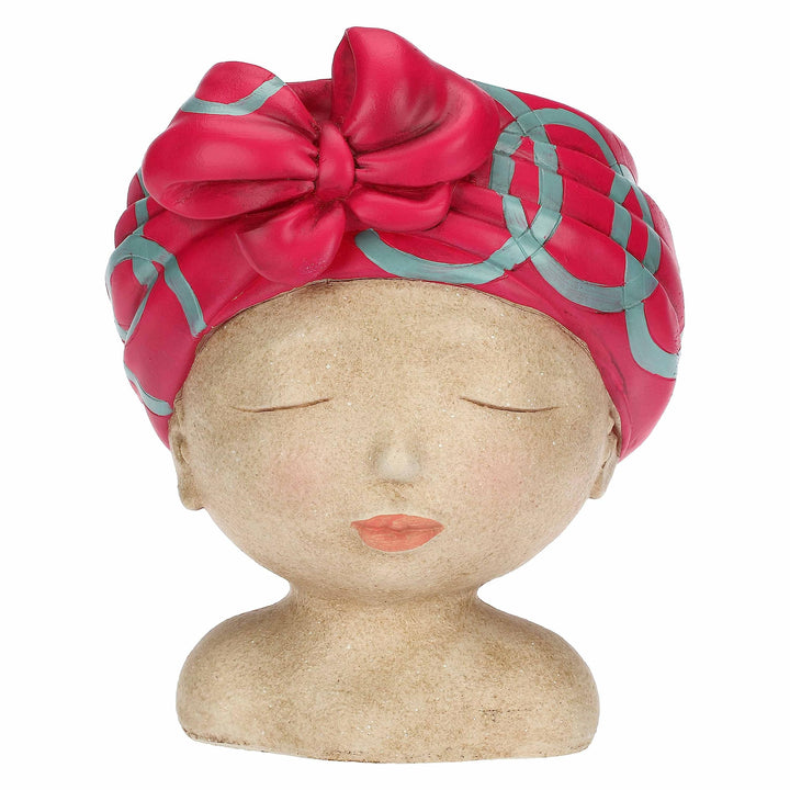 rituali domestici - Cachepot geschlossene Augen Turban Fuchsia Medea