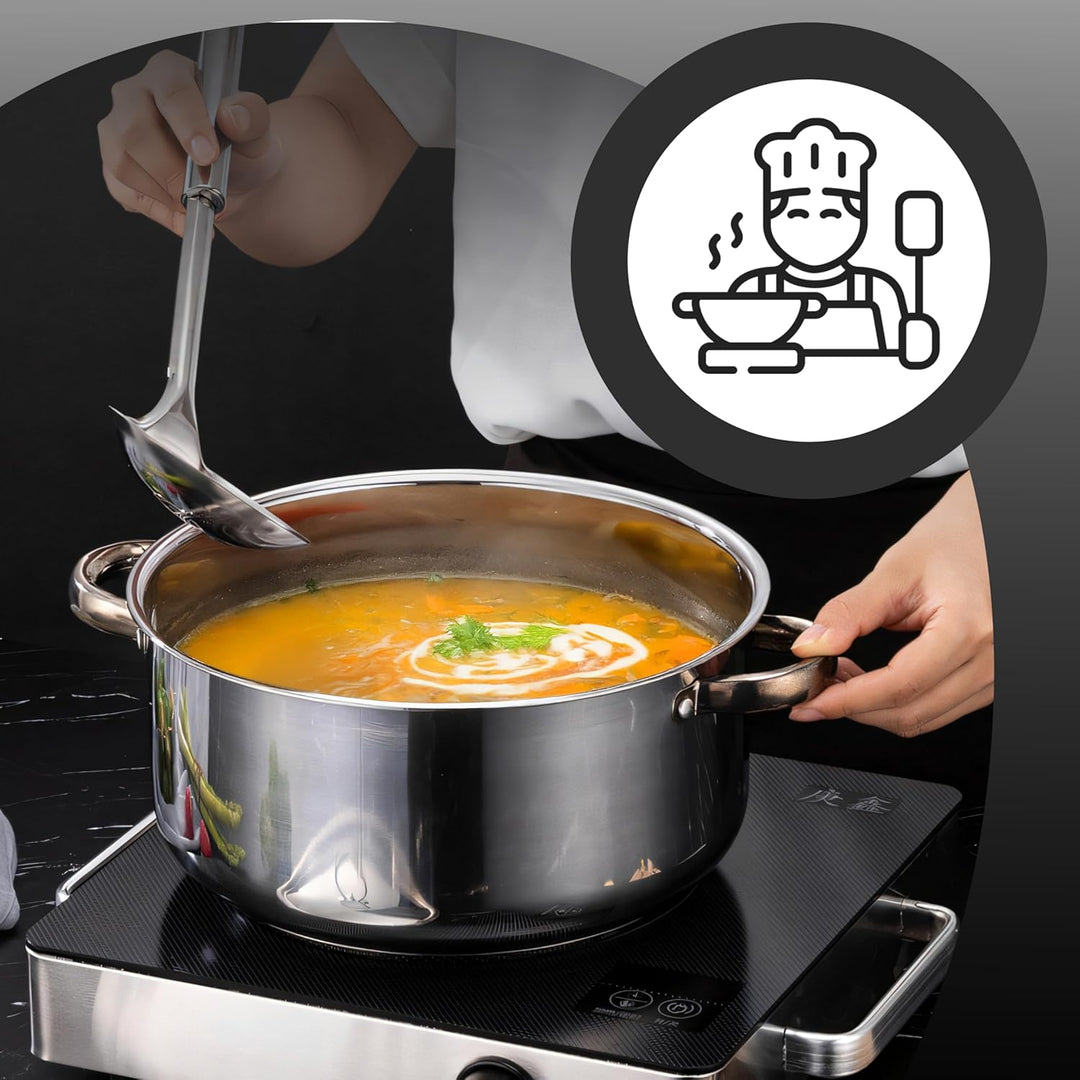 Retoo Topf und Pfannenset Induktion 15-teilig Kochtopf Set mit Deckel, 3 Schöpfkellen, Pfanne, Topfs