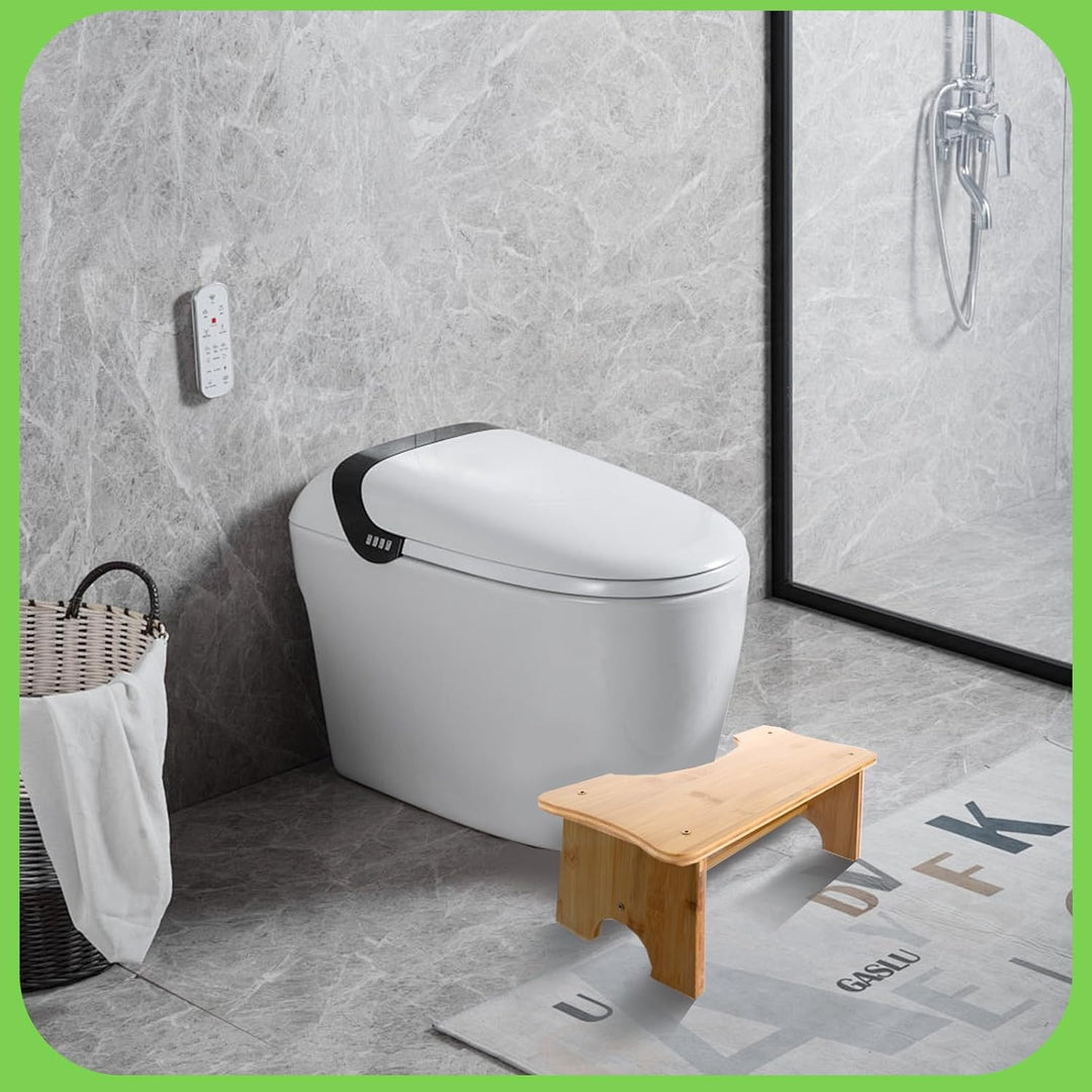 ASelected Toilettenhocker Kackhocker 30 x 19 x 17 cm Toilettenfusspedal aus Holz Squatty Potty Tragb