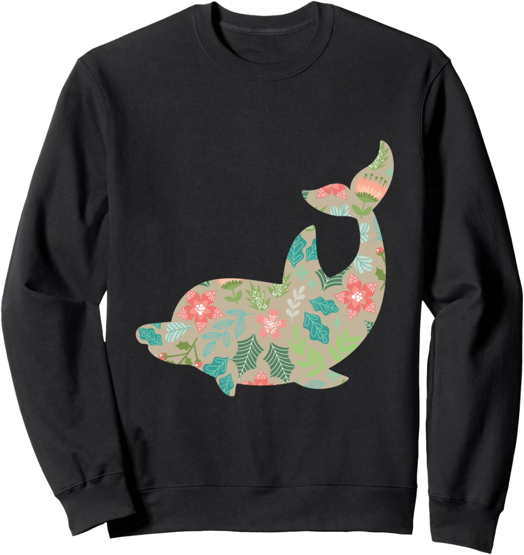 Geblümter farbiger Delfin Lustiges Geschenk Fun Sweatshirt