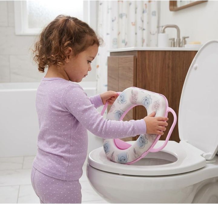 Disney Stitch Toilettensitz für Kinder, mit ergonomischen Griffen, universell, 35 x 30 cm, bequemer