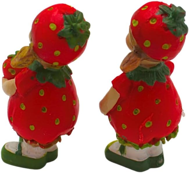 4 Stück Dekofiguren, Gartenfiguren als Erdbeere, Früchtefiguren als Erdbeere, Sommerfiguren, Erdbeer