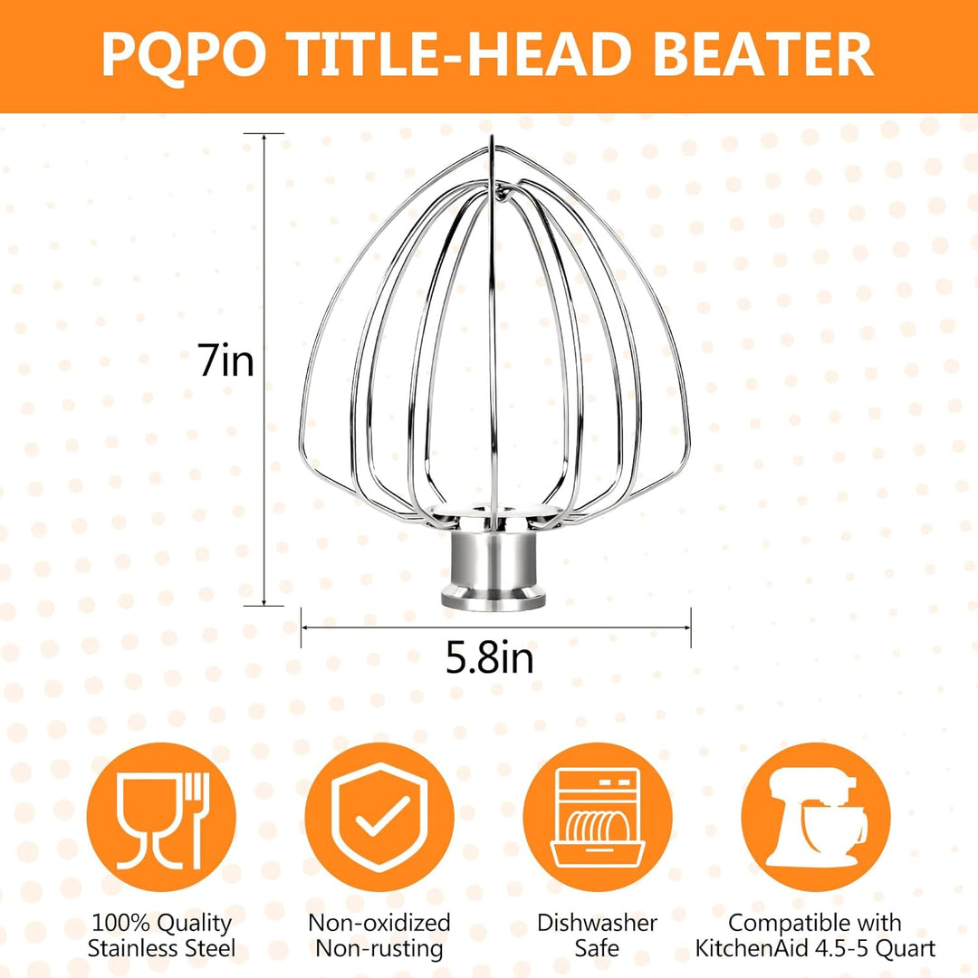 6 Draht Schlagobersaufsatz, Kompatibel mit Kitchen Aid 4,5-5 Quart Tilt Head Standmixer, Verbesserte