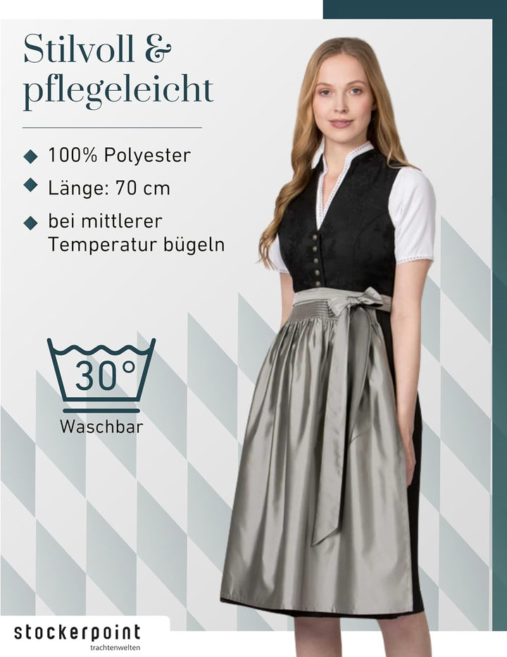 Stockerpoint Damen Schürze Kristin Dirndlschürze, Taupe, Regular