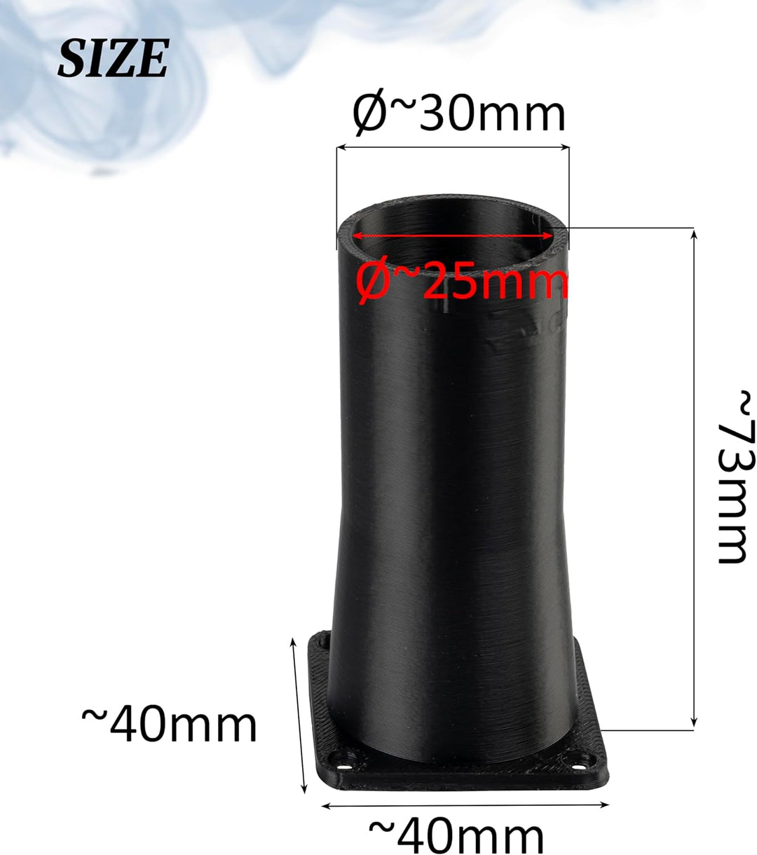 AERZETIX Quadratisch-Rund-Adapter für Luftstrom für Lüftungskanal 40x40 mm Ø30 mm aus ABS-Kunststoff