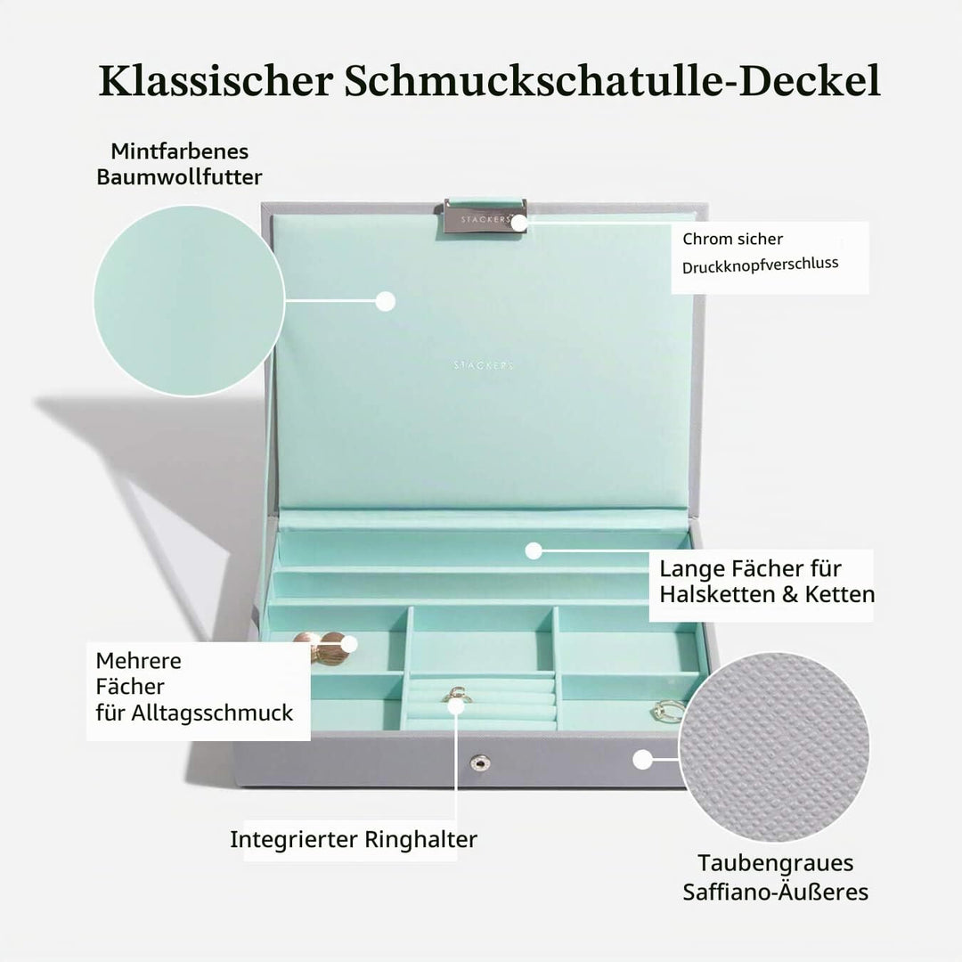 Stackers Grau Mint Klassisch Schmuckschatulle - 4 Dove Grey/Mint Green, Dove Grey/Mint Green