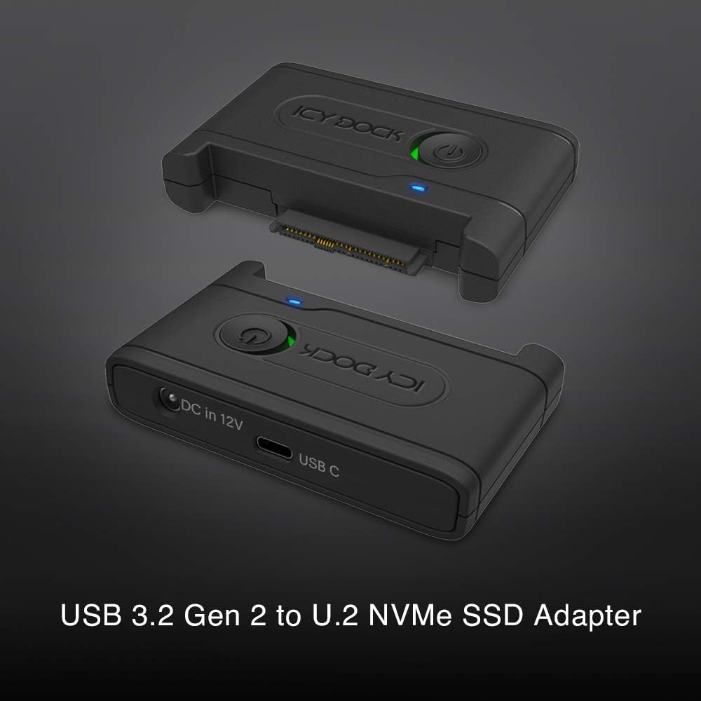 ICY DOCK EZ-Adapter Ex MB931U-1VB - 1x 2,5" U.2 NVMe SSD zu USB 3.2 Gen2 externer Adapter 10Gbps sch