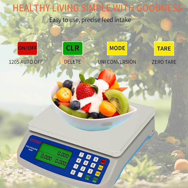 Waage Digital 30kg GrossE KüChenwaage Obstwaage mit 3 Einheiten Konvertierung lcd Display und tara F