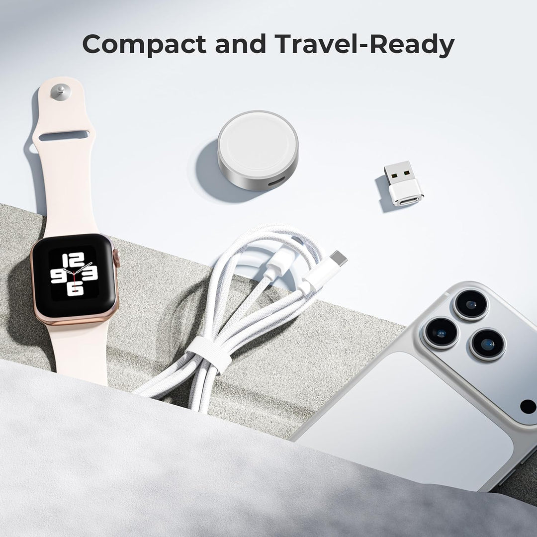 Basesailor Magnetisches Ladegerät für Apple Watch 11 10,5W USB C kabelloser Ladedock,Multi Ladeadapt