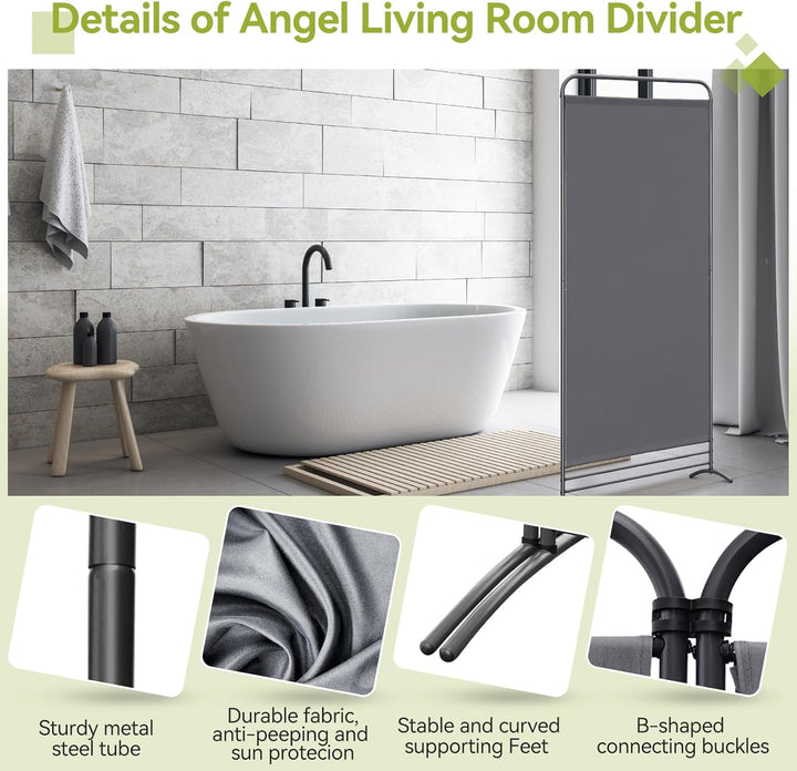 Angel Living Paravent 1 Teilig Klappbar Raumteiler Freistehend Sichtschutzwand Raumteiler Stellwand