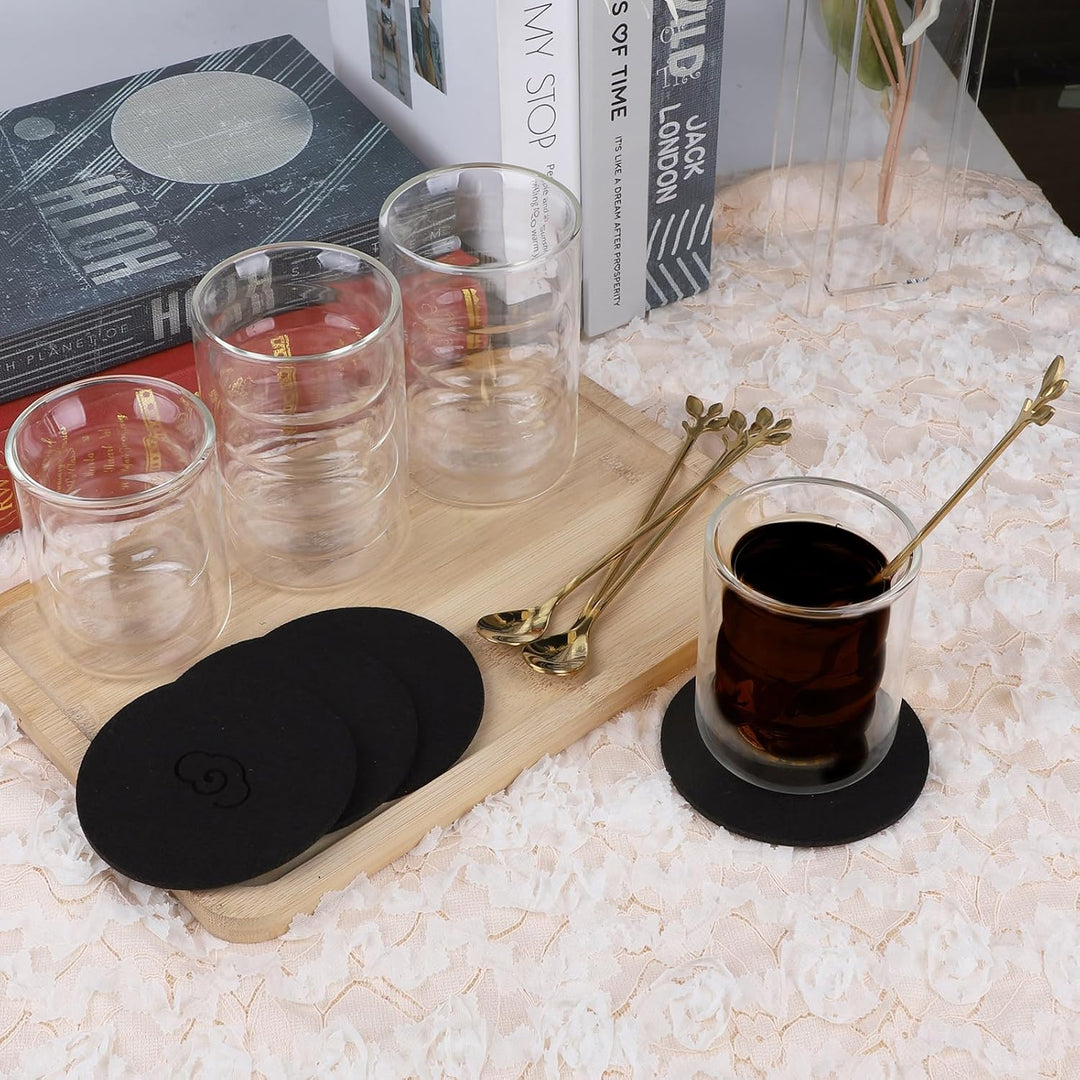 CPROSP Doppelwandige Kaffee Gläser, 6tlg 350ml Thermogläser Latte Macchiato, Isolierte, Cappuccino,