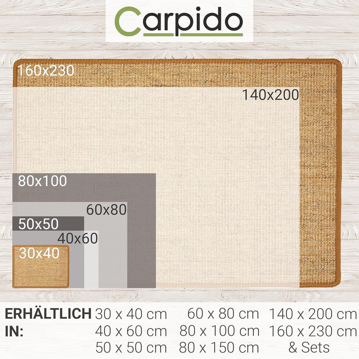 Natürliche Katzenkratzmatte Braun 140x200 cm - Sisal Kratzmatte für Katzen - Robuster Kratzteppich f