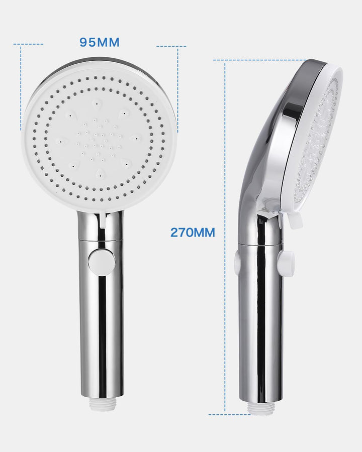 Duschkopf, 6 Strahlarten Wassersparend, Duschbrause Handbrause, Shower Head, Silber