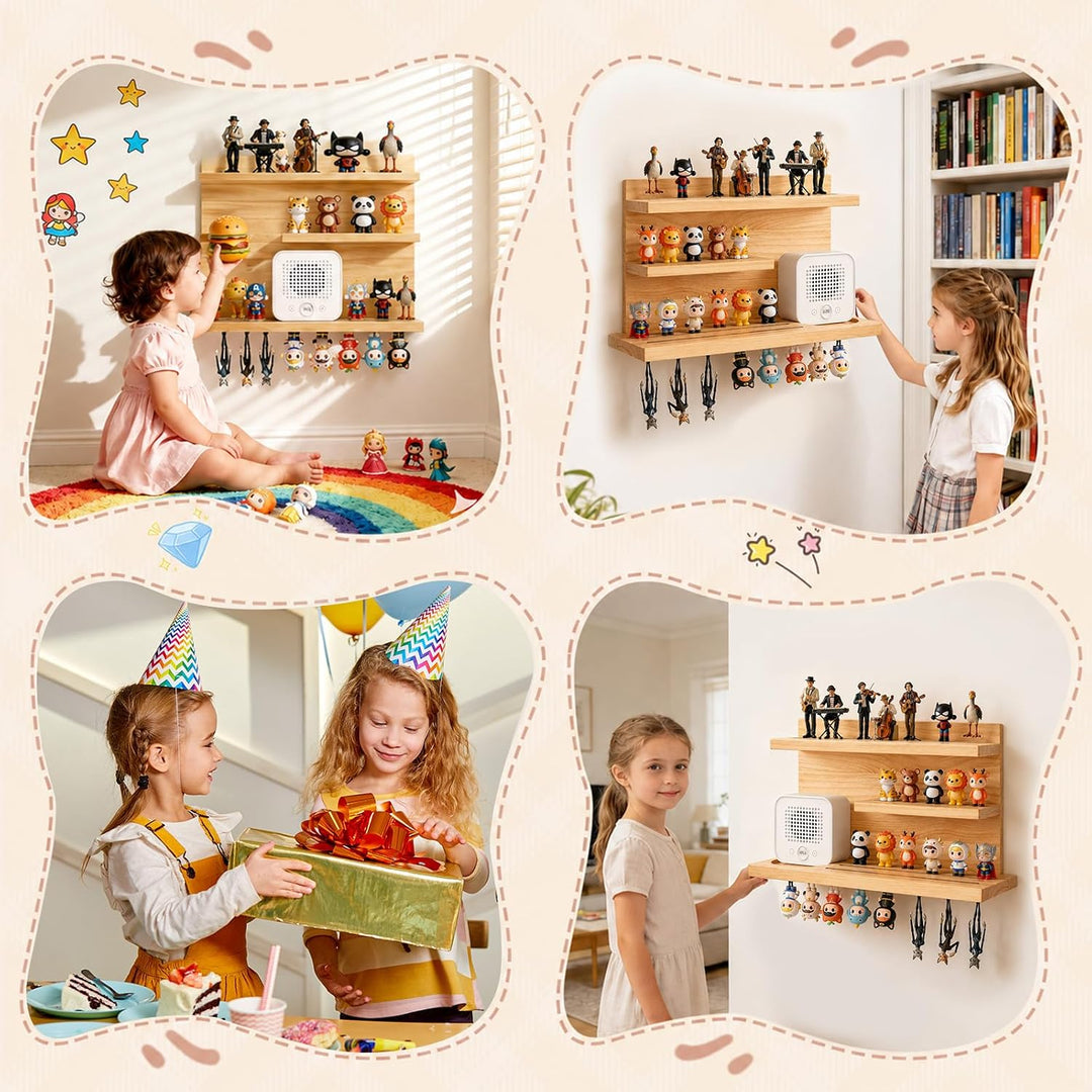 Magnetisches Tonie Wandregal, Magnetisches Regal für Tonie Figuren mit 3 Etagen für 25+ Tonies, komp