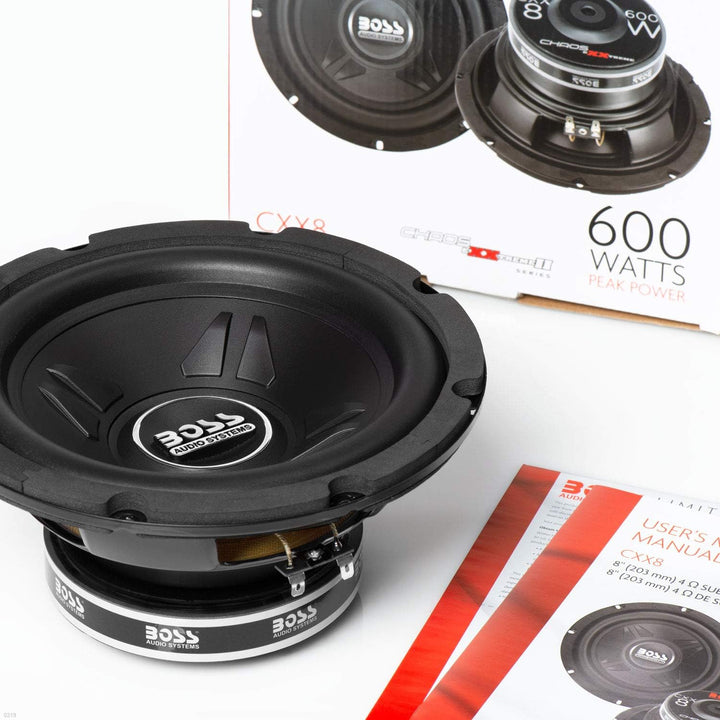 BOSS AUDIO CXX8 Chaos Exxtrem Subwoofer 600 Watt (8 Zoll) 8 Zoll SVC, 8 Zoll SVC