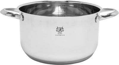 Topfset Induktion 3-teilig, Kochtopf Set mit Glasdeckel, Edelstahl mattiert, Induktions Töpfe Set un