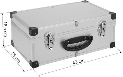 CD Koffer für 60 Standard CD Cases - 43 x 29 x 18,5 cm - Silber 60 CD's silber, 60 CD's silber