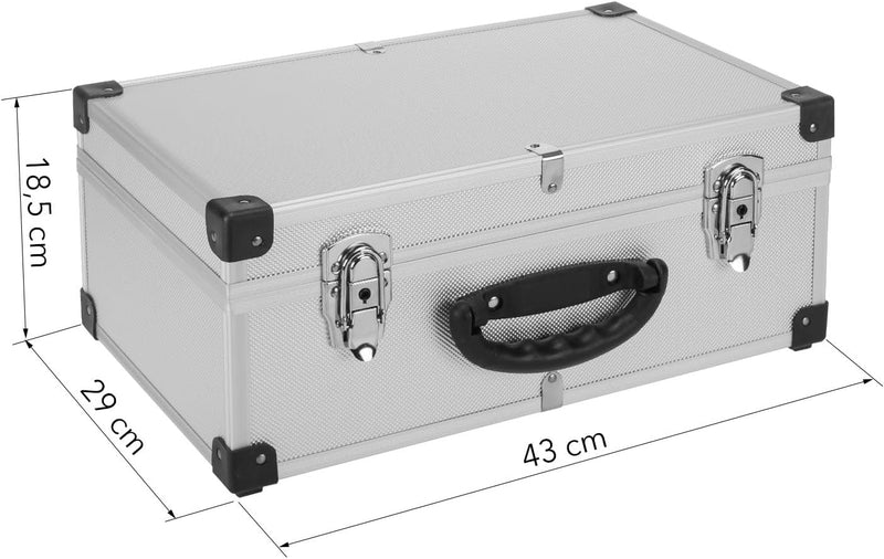 CD Koffer für 60 Standard CD Cases - 43 x 29 x 18,5 cm - Silber 60 CD&