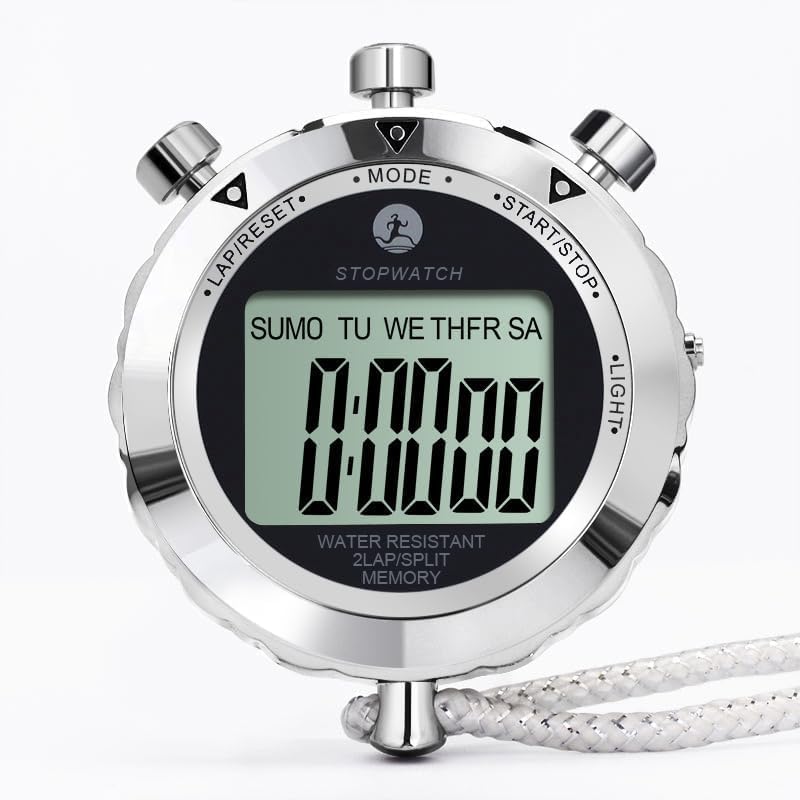 Rolilink Stoppuhr, Metall-Stoppuhr für Sport, wasserdicht, Stoppuhren, Timer für Sport und Wettbewer