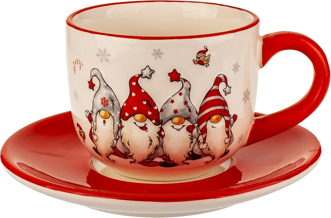 Weihnachtsgeschirr Verschiedene Artikel frei wählbar 2 TLG. Set 3D Effekt Henkeltassen lustige Wicht