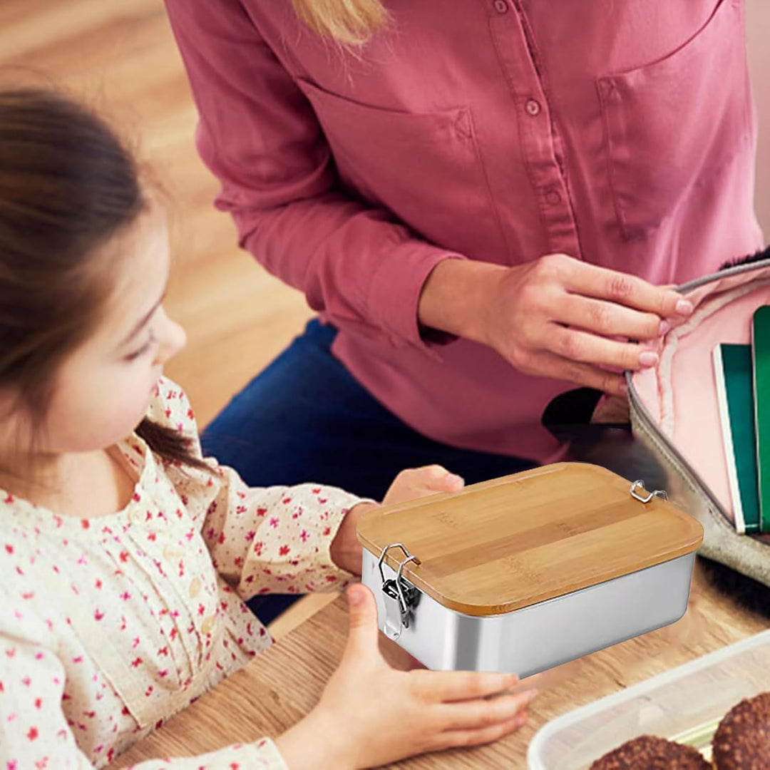 Jauhmui Bento Lunchbox für Erwachsene Kinder Edelstahl Brotdose(1500ML,2 Fächern) 2 Fächern 1500ML,