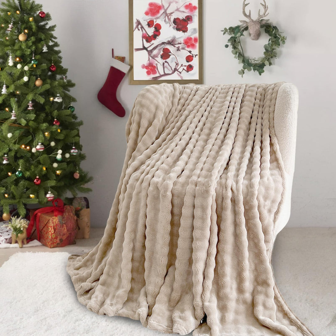 Kuscheldecke Milchsamt Blasen Decke Super Soft Wohndecke Dick 450 G/M² Flanell Decke Couchdecke Warm
