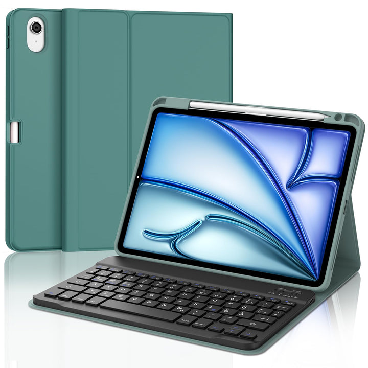 IVEOPPE Tastatur für iPad Air 11” M4 2026/M3 2025/M2 2024, Schutzhülle mit Stifthalter, Hülle mit Bl
