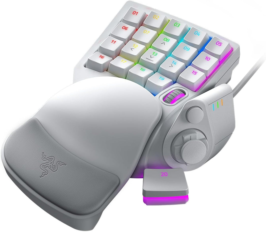 Razer Tartarus Pro Mercury - Gaming Keypad (Gamepad mit analog-optischen Tasten, 32 programmierbare