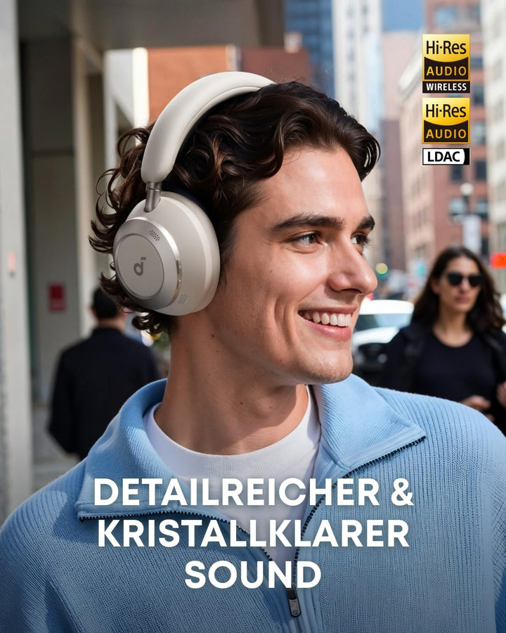 soundcore by Anker Space One Pro Kabellose Kopfhörer, Adaptives aktives Noise Cancelling, 6 Mikros,