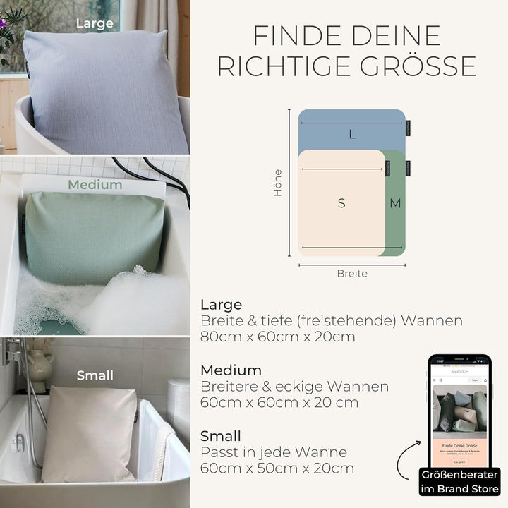 BADESOFA® Badewannen-Kissen S | Premium-Qualität | Bequemes Wannen-Kissen | Schnelltrocknend | Made