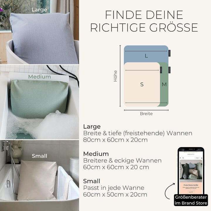 BADESOFA® Badewannen-Kissen L | Premium-Qualität | Bequemes Wannenkissen | Waschbar, Schnelltrocknen