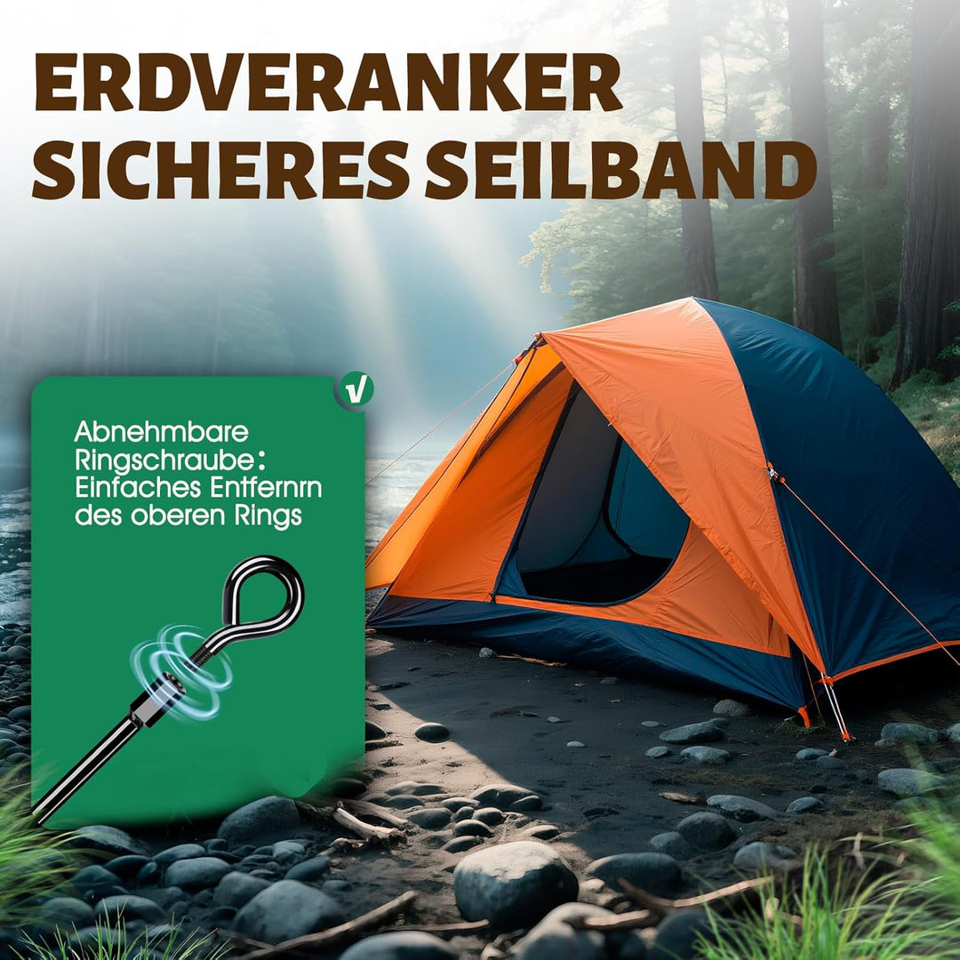Trampolin Bodenanker Set von 4, Heavy Duty Trampolin Anchor Kit für Zelte, Schaukeln, Vordächer, Met