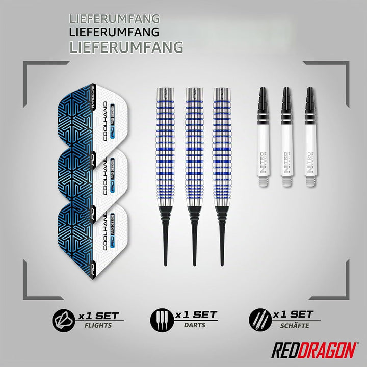 RED DRAGON Luke Humphries TX Softip Serie Premium Wolfram Dart Set mit Flüge und Schäften 20G 3, 20G