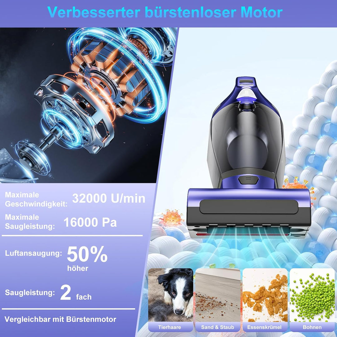 Handstaubsauger Akku 17000Pa Handstaubsauger Kabellos Autostaubsauger Stark Mini Staubsauger Tragbar