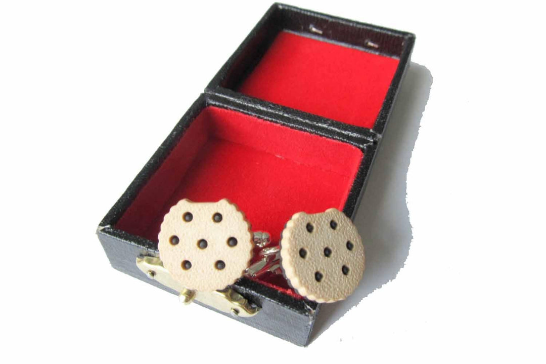 Miniblings Keks Doppelkeks mit Biss Manschettenknöpfe Miniblings +Box Chocolate Chip hell - Herrensc