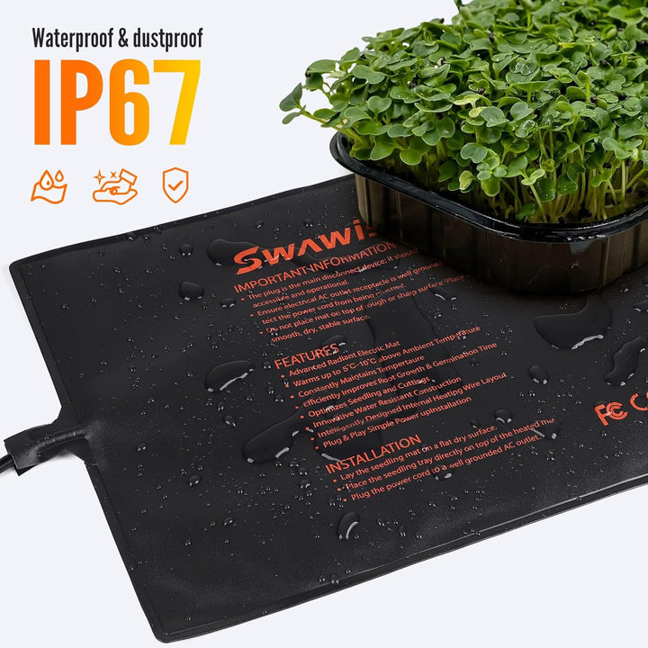 Heizmatte mit Thermostatregler 130W, 52,7x121,9cm Wärmematte Pflanzen Set für Gewächshäuser Gartenhä