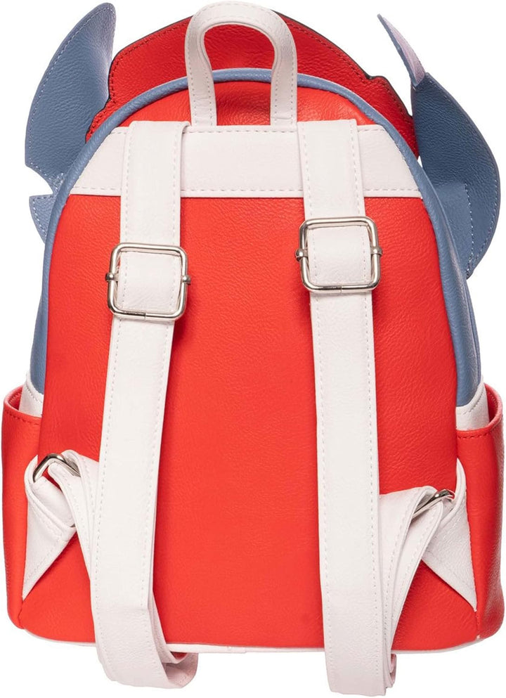 Loungefly Lilo & Stitch Holiday Santa Stitch Mini-Rucksack, Rot/Ausflug, einfarbig (Getaway Solids),