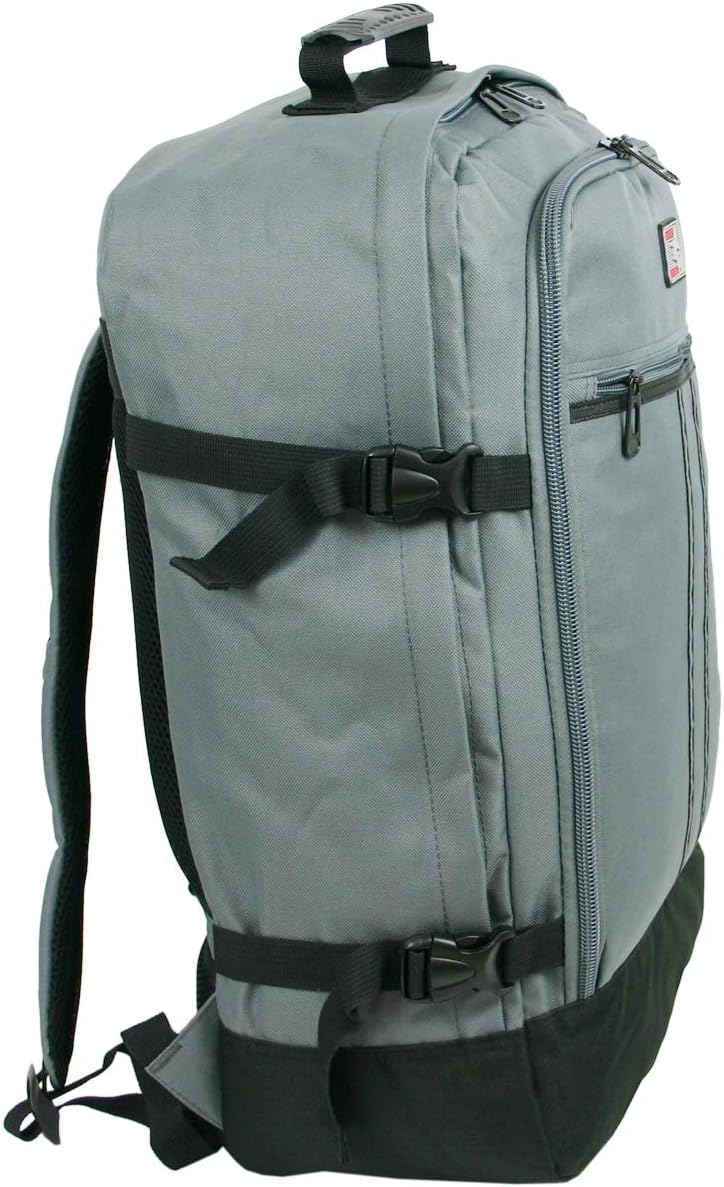 Reiserucksack Handgepäck Boarding Format für maximales Fassungsvermögen gross robust leicht (Grau)