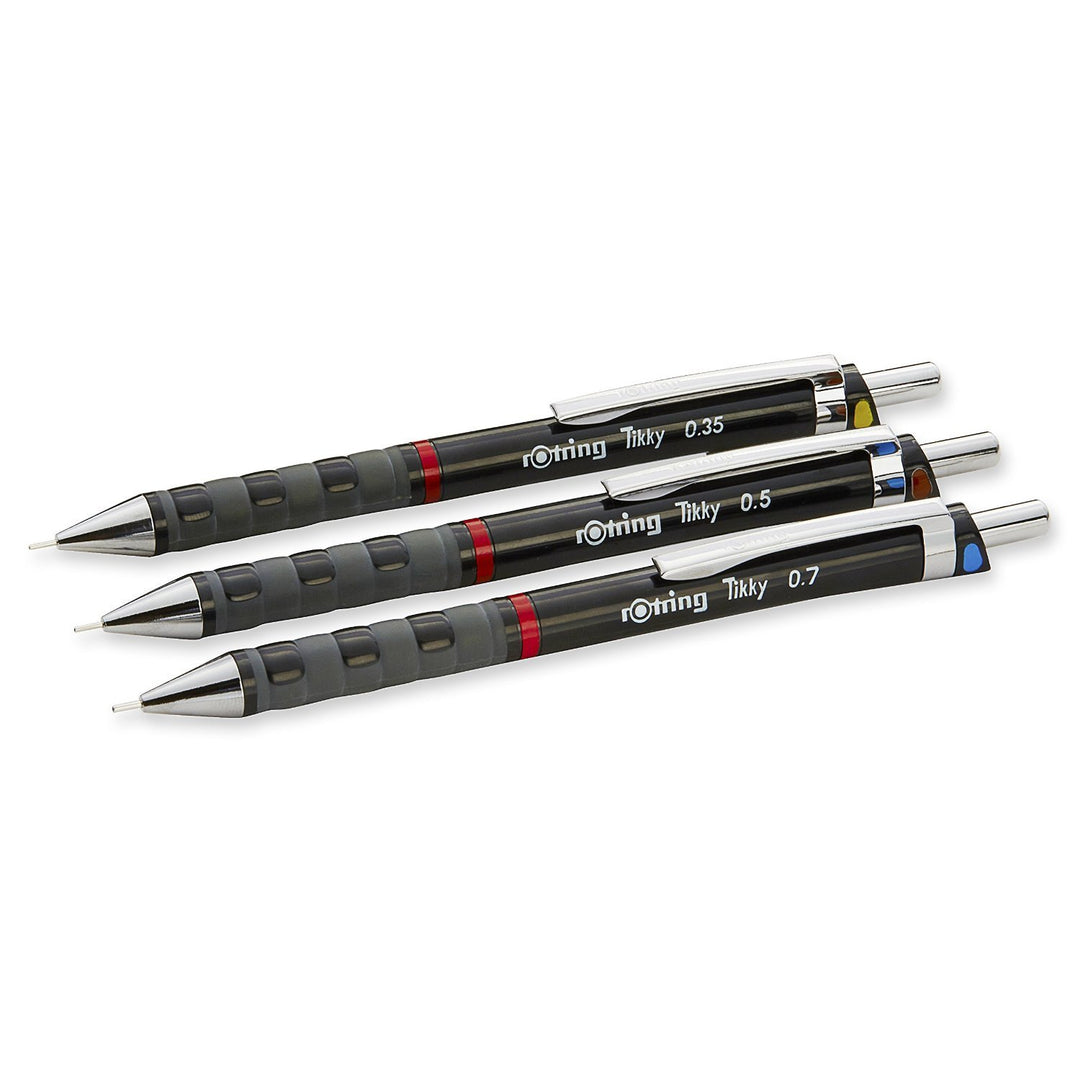 rOtring Tikky 3er Set mit Colourcode 0,35 / 0,5 / 0,7 (mit Ersatzminen HB)