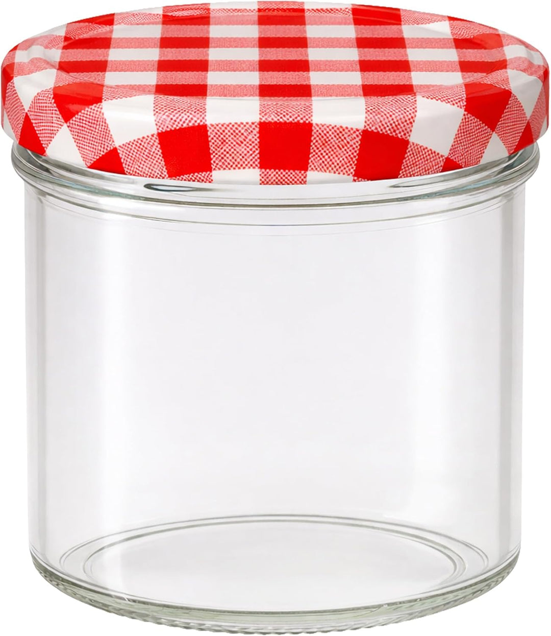 Vitrea 25x Marmeladengläser 125 ml - mit Deckel Rot Kariert TO 66 - Einmachgläser zum befüllen mit S