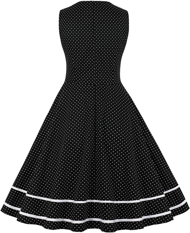 AXOE Damen Rockabilly Kleid 50er 60er Jahre Vintage Elegant Festlich Cocktailkleid für Hochzeitsgast