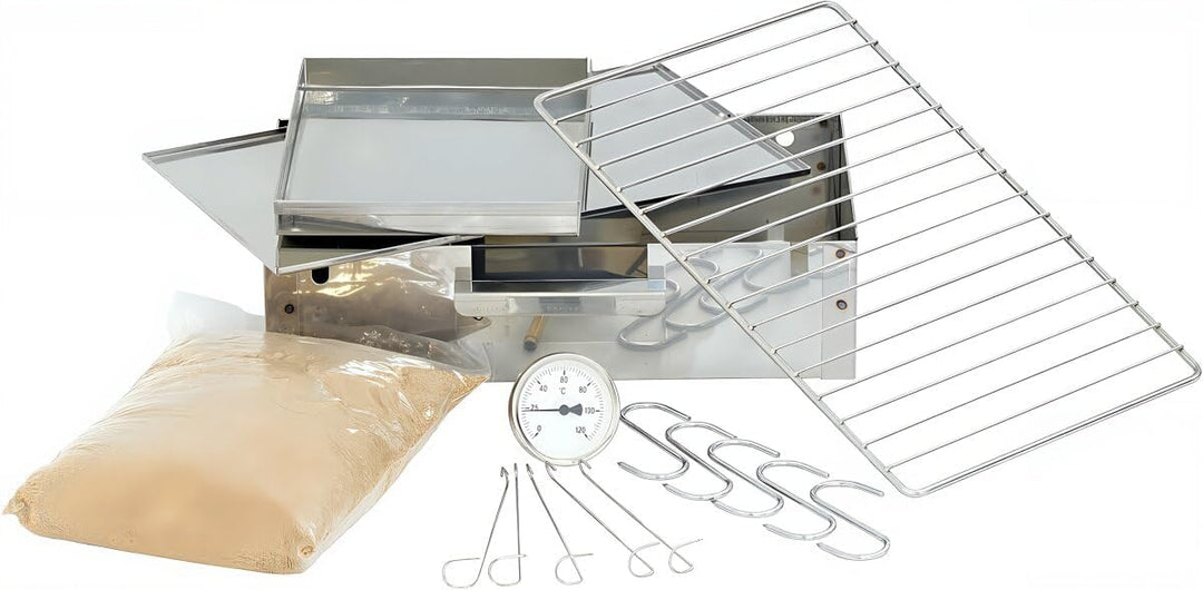Massiver Edelstahl Räucherofen/Räucherschrank - 80 cm Höhe - in Deutschland gefertigt + Elektro Set