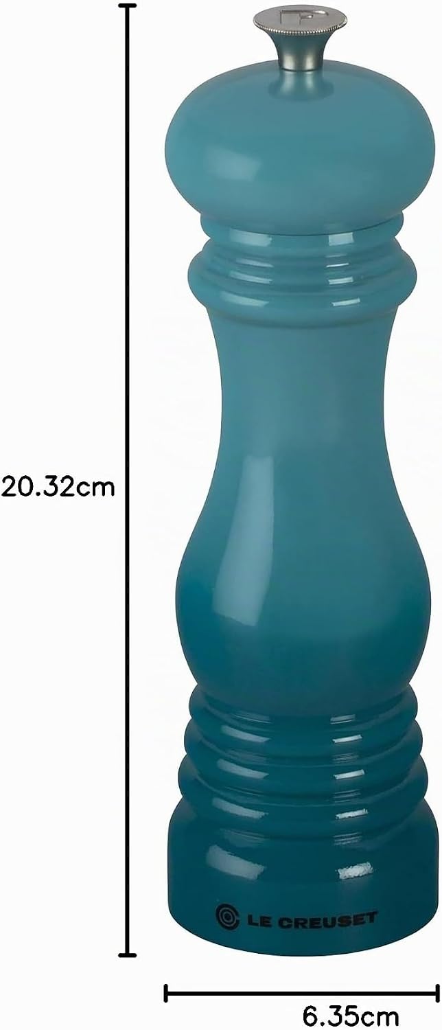 Le Creuset Pfeffermühle, ABS-Kunststoff, 6,2 x 6,2 x 20,8 cm, Keramik-Mahlwerk, Karibik, 96001900490