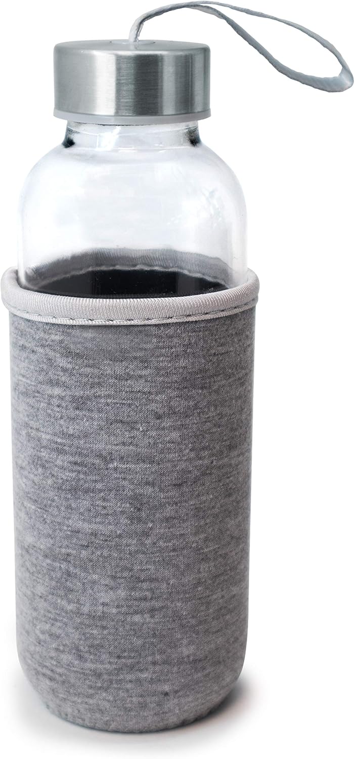 NERTHUS Fih Glasflasche Hülle, Neopren 400 Ml Grau (Packung mit 2)