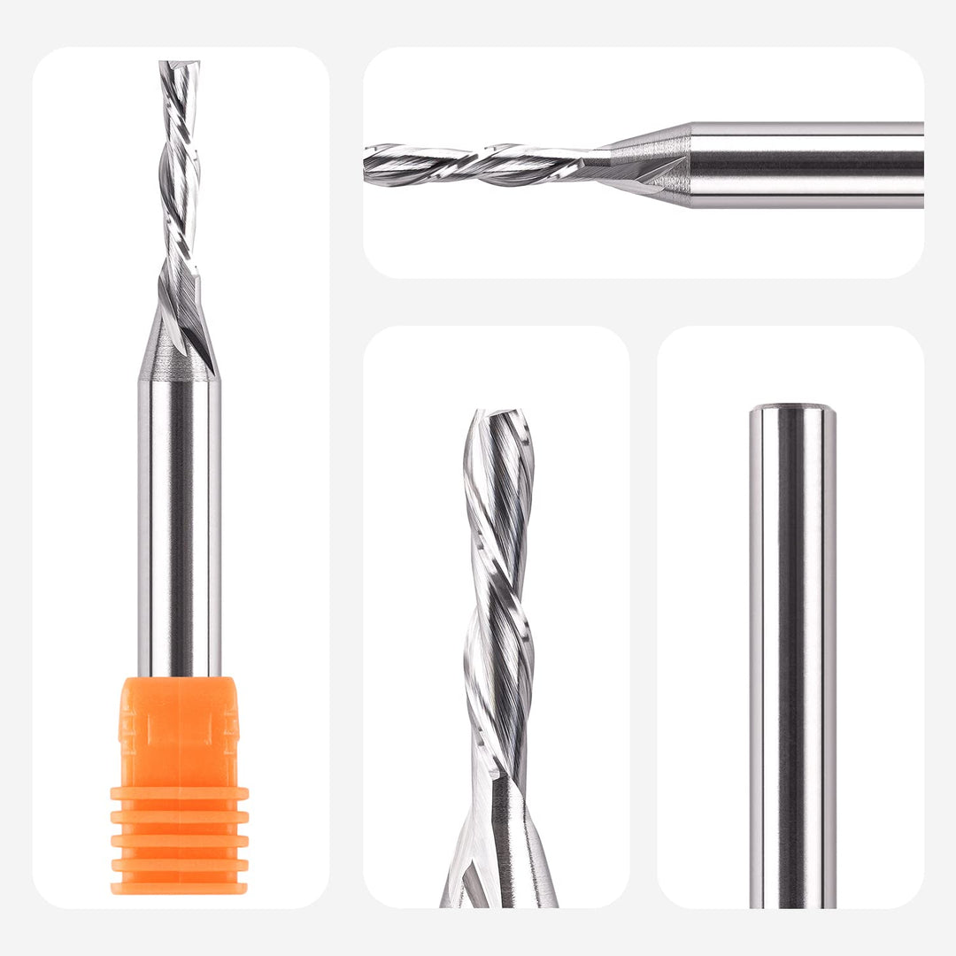 SpeTool Spiralnutfräser 8mm Schaft Downcut 4mm Schnittdurchmesser 20mm Schnittlänge Router Bit 2 Flö