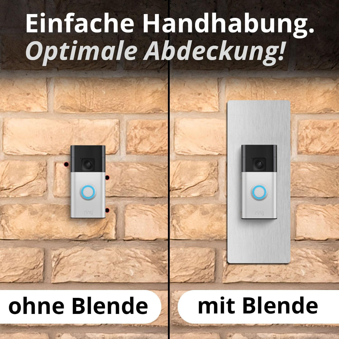 iSecur Blende passend für Ring Akku-Videotürklingel aus Edelstahl I Video-Doorbell 2. Gen 3 Plus 4 (