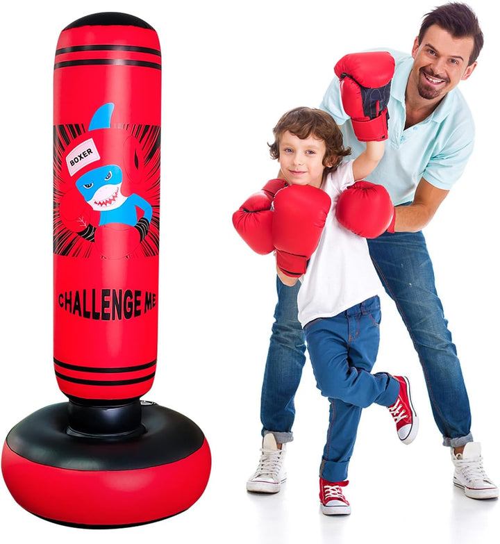 SUNSHINEMALL Boxsack für Kinder Boxen Dummy aufblasbare Cool Spass Spielzeug für Jungen Sport Gesche